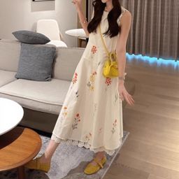 thumbnail for Island Garden ~ Summer new sleeveless resort style slimming design dress