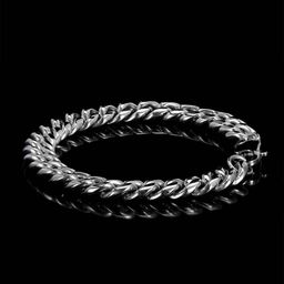 thumbnail for European and American cross-border Japanese buckle stainless steel round grinding encryption Cuban bracelet hip hop men&#039s titanium steel 18K gold bracelet
