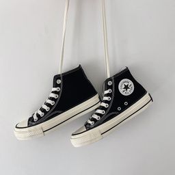 thumbnail for 1970s High-top Canvas Shoes Women&#039s ulzzang Retro Hong Kong Style All-match Korean-style ins Fashionable Shoes for Students