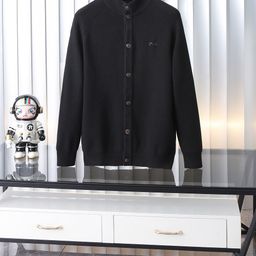 thumbnail for 意式轻奢LP针织羊毛开衫老钱风复古纽扣立领男士针织开衫欧货潮牌