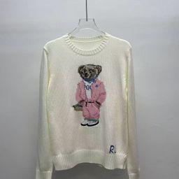 thumbnail for Cross-Border High-Quality Pony Sweater Autumn and Winter Classic Embroidered Bear Round Neck Casual Commuting Style Knitwear Wholesale