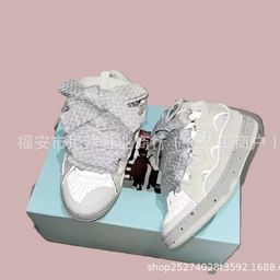 thumbnail for Foreign trade bread shoes thick-soled lace-up daddy shoes couple German training shoes casual sports shoes three-dimensional dopamine anti-slip