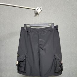 thumbnail for Italian luxury P home triangle label iron brand slacks, high street cargo function shorts, nylon quick-drying sweatpants