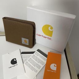 thumbnail for Trendy brand simple short wallet Kahatba Aape situ bifold coin purse multi-card canvas for men and women