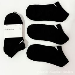 thumbnail for Cross-border 3 pairs of simple solid color tide socks medium and high thick towel bottom sweat-absorbing non-slip tennis sports socks wholesale