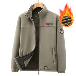 thumbnail for Export Norway cold-resistant warm padded polar fleece winter plus size men&#039s fleece-lined stand collar fleece jacket coat