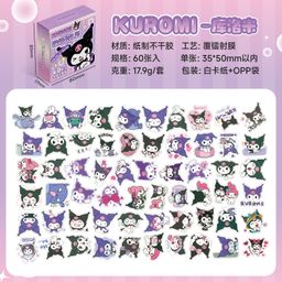 thumbnail for Sanrio Laser Boxed Paper Stickers Kulomi Girl&#039;s Hand Account Children&#039;s Cute Cartoon Animation 60 Boxed