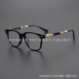 thumbnail for Japanese handmade croxing retro plate literary glasses frame, large face cross, Luo heart tide, the whole frame can be matched