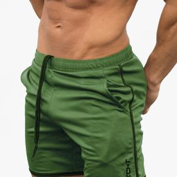 thumbnail for Cross-border muscle fitness men&#039s sports shorts thin mesh quick-drying casual running breathable shorts middle pants men