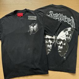 thumbnail for Cross-Border Export Fashion Godspeed Retro Skull Print High Street Trendy Hip-Hop Street Loose Short-Sleeved T-Shirt