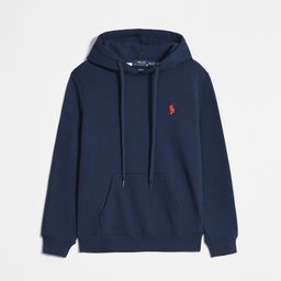 thumbnail for RL Versatile Spring and Autumn Men's Thin Plus Size Hooded Cardigan Solid Color Zipper Sweatshirt Polo Pony Embroidered Jacket Casual