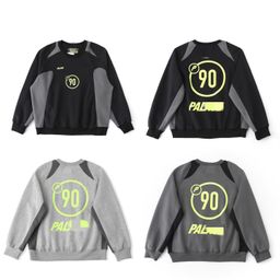 thumbnail for Cross-border top version PALA x Ni FW25 spliced logo plush pullover crew neck sweatshirt