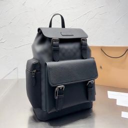 thumbnail for Mochila 2023 com alça macia, bolso grande tridimensional, cor sólida, armazenamento de viagem, estilo quadrado vertical duplo com zíper preto