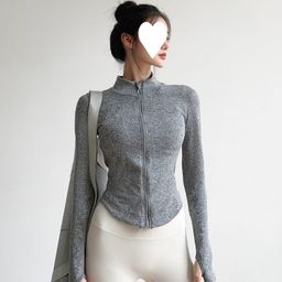 thumbnail for Casual sports jackets, women's tight stand-up collar, running thin tops, 2024 fall/winter training fitness yoga clothes trend