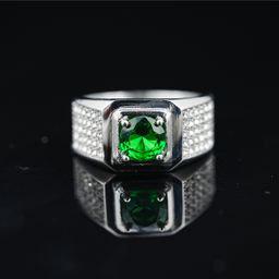 thumbnail for European and American direct sales cross-border popular TikTok hot sale starry moissanite gem ring fashion elegant couple ring