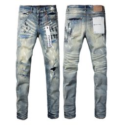 thumbnail for 26ss trendy brand with all three labels, Purple high-end version, heavy-duty casual slim-fit skinny jeans, a must-have for trendy men