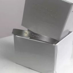 thumbnail for PYC bracelet titanium steel frosted reverse LOGO hand ornament European and American opening simple bracelet couple accessories