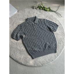 thumbnail for 2025 Cross-border Twisted Rope Knitted Polo Shirt Old Money Style Short-sleeved All-match Elegant New Fashionable Simple Top