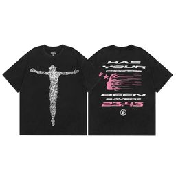 thumbnail for New Style Beauty Fashion Hell Star Series Printed Double Yarn Cotton Casual Men's and Women's Summer Loose Short-sleeved T-shirt