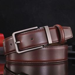 thumbnail for Belt Men&#039;s Genuine Cowhide Men&#039;s Pin Buckle Belt Without Interlayer Versatile Genuine Leather Korean Style Simple Fashion Business Trouser Belt