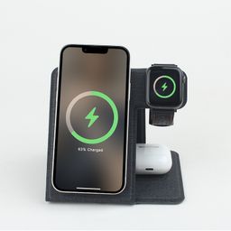thumbnail for Carregador magnético sem fio três em um adequado para Apple Watch, fones de ouvido, produtos eletrônicos de carregamento rápido padrão nacional