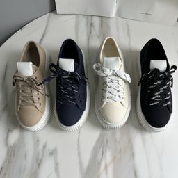 thumbnail for MIU Unlabeled Catwalk Thick-Soled Heightening Canvas Biscuit Shoes for Women Retro Lace-Up Casual Sports Shoes Platform Soles