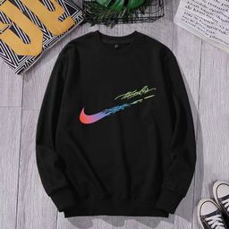 thumbnail for Moletom masculino na moda 2022 outono e inverno novo algodão puro terry algodão solto tamanho grande em torno do pescoço masculino de manga comprida camiseta esportiva