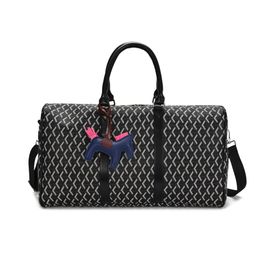 thumbnail for Cross-border dogtooth waterproof pu travel bag portable large-capacity leisure cross-body cross-leg travel luggage storage bag