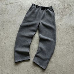 thumbnail for Amazon Cross-border Fleece-Lined Men's Sweatpants Trendy Brand Wide-Leg Pants Y2K Straight-Leg Casual Pants Solid Color Men's Casual Pants