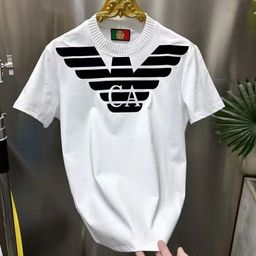 thumbnail for Summer New Light Luxury Short-Sleeve Round Neck T-Shirt Fashion Trendy Versatile Men&#039;s Casual Stylish Half-Sleeve Printed Top
