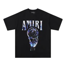 thumbnail for Cross Border Wholesale AM1R1 ICON Correct Edition Splash Ink Flow Paint Camouflage Starry Sky Graffiti Letters Short Sleeve Couple T-Shirt