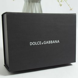thumbnail for 专柜奢侈品大牌黑色荔枝纹特种纸D&G不带绳折叠盒现货可加印LOGO