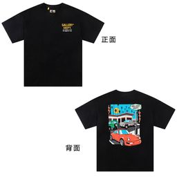 thumbnail for GALLERY DEPT FOG High Street Trendy Brand Vintage Color Printed Loose Couple Short Sleeve T-shirt Men's Half Sleeve vtg