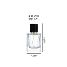 thumbnail for Transparent Glass Perfume Bottle 30ml Bayonet Bottle 50ml Press Spray Bottle Square Transparent Large Capacity Glass Bottle