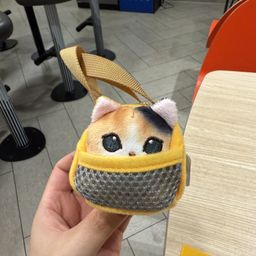 thumbnail for Shark Cat Cute Little Cat with Basket, Multi-Colored Shark Cat Pendant Plush Doll Bag Charm