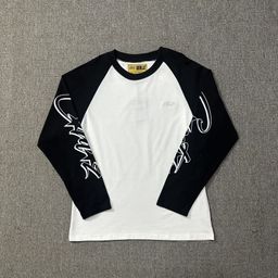 thumbnail for Cross-Border Wholesale Trendy Brand Alcatraz Letter Print Men's and Women's Casual Loose Color-Blocked Raglan Long-Sleeved T-Shirts