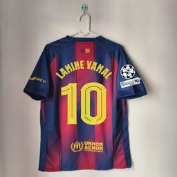 thumbnail for 2526 Barcelona Home and Away Jerseys No. 10 Yamal No. 8 Pedri No. 9 Lewandowski No. 11 Rafinha Football Jerseys