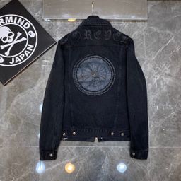thumbnail for Cross-Border High-End Chrome Hearts Autumn Denim Zipper Sweatshirt High Street Jacket Collection