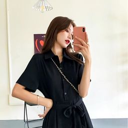 thumbnail for 150kg Summer Dress for Fat mm French Style Plus Size 200 Preppy Style Loose 2024 Extra Large Size Long Skirt