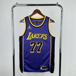 thumbnail for NBA Jersey Basketball Suit Lakers No. 77 East Cage No. 23 James 3 Davis City Edition Retro White and Yellow