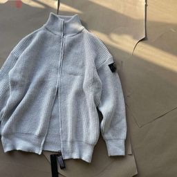 thumbnail for Three standard cross-border hot knit sweaters, metal trendy brand autumn/winter men's new triangular crew neck jackets for men and women