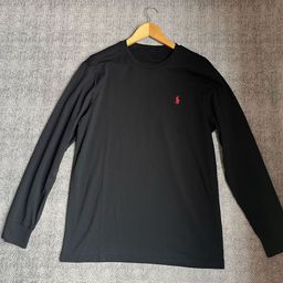 thumbnail for High quality 100 cotton rl pony logo embroidery solid color crew neck long sleeve t-shirt casual couple men and women foreign trade