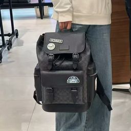 thumbnail for New Men's C Family Flap Backpack Hiking Bag Backpack Classic Presbyopia Super Large Capacity Business Backpack