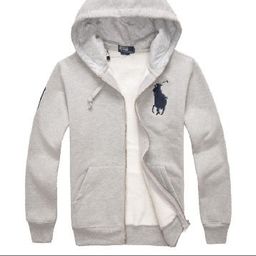 thumbnail for Cross-Border Zipper Sweatshirt Men's Autumn Hoodie Heavyweight Trendy Brand New Pony Logo Embroidered Men's Cardigan Sweatshirt Jacket