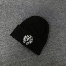 thumbnail for New Knitted Hat with Sanskrit Print, Unisex Embroidered Hat, Trendy Winter Hat, Face-Slimming Beanie for Autumn and Winter