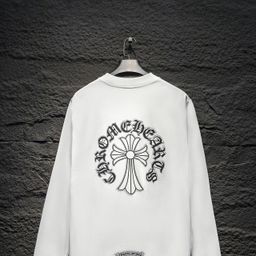 thumbnail for CH Crowe 2025 Cross Sanskrit Printed Rhinestone BLCG Crewneck Long Sleeve Base T-Shirt Men