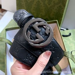 thumbnail for Trendy Double g Fabric Men's Belt for Young Students, Fashionable Versatile Korean Style Decorative Belt for Men, Cross-Border Wholesale