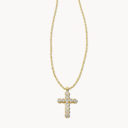 thumbnail for European and American style hot sale diamond set cross necklace personality real gold color preservation electroplating couple pendant jewelry