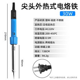 thumbnail for Ferro de solda elétrico por atacado com ponta pontiaguda, ponta plana, aquecimento externo, temperatura ajustável, caneta de soldagem elétrica de alta potência, ferramentas de soldagem para reparos domésticos