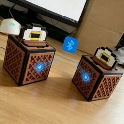thumbnail for Minecraft Game Peripherals Red Stone Music Box Record Player Model Pixel Block Desktop Ornament Figurine Toy